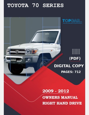toyota land cruiser 70 series 2009 2010 2011 2012 owners manual in english